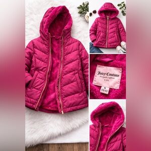 Juicy Couture Fuchsia Hooded Puffer Jacket